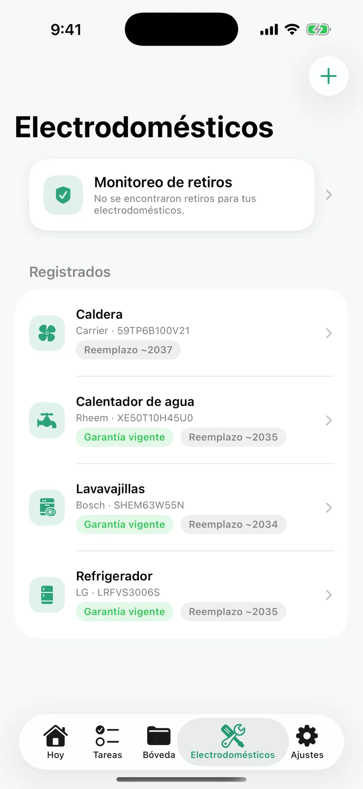 Tus electrodomésticos, con modelos, garantías y revisión de retiros.