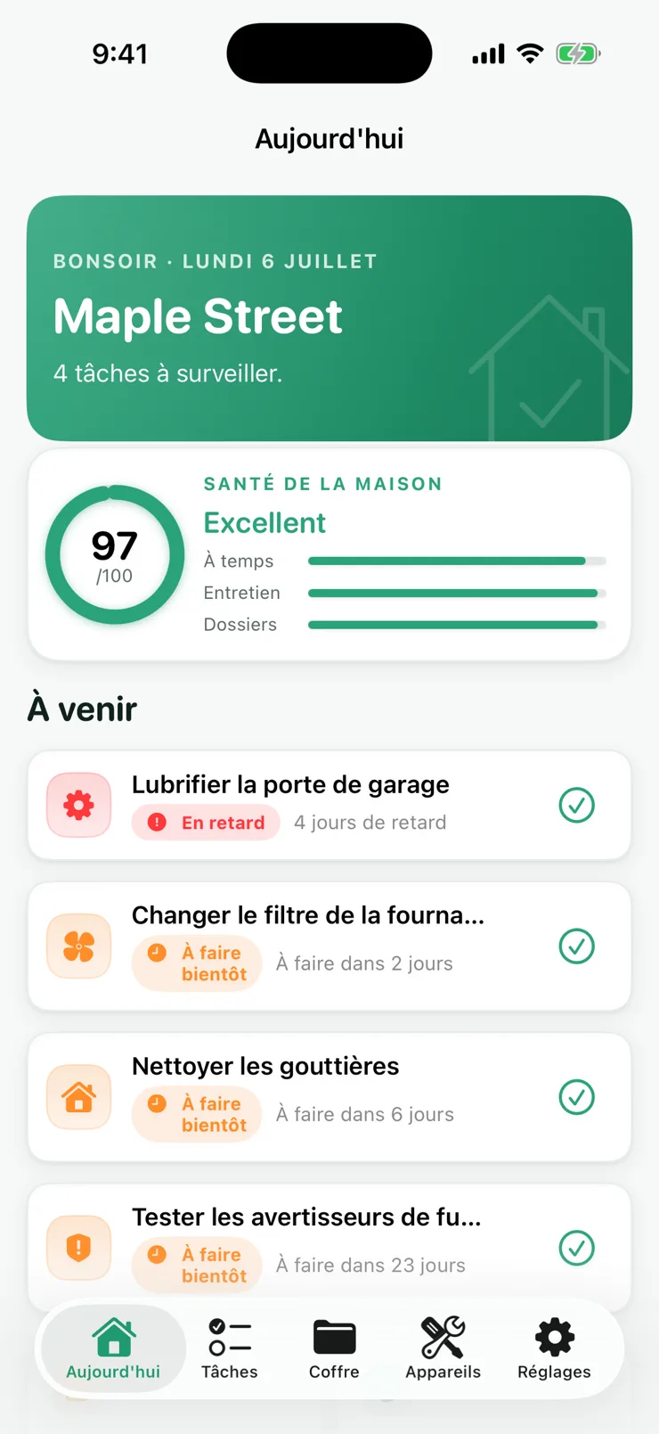 HomeAlmanac, une application paisible d’entretien de la maison et de dossiers pour iPhone.